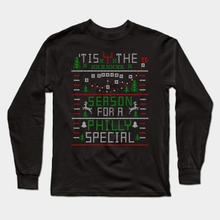 Philly Philly Philadelphia Ugly Christmas Sweater Design Long Sleeve T-Shirt